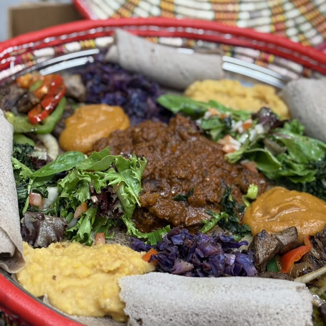 Family Injera and Wat.